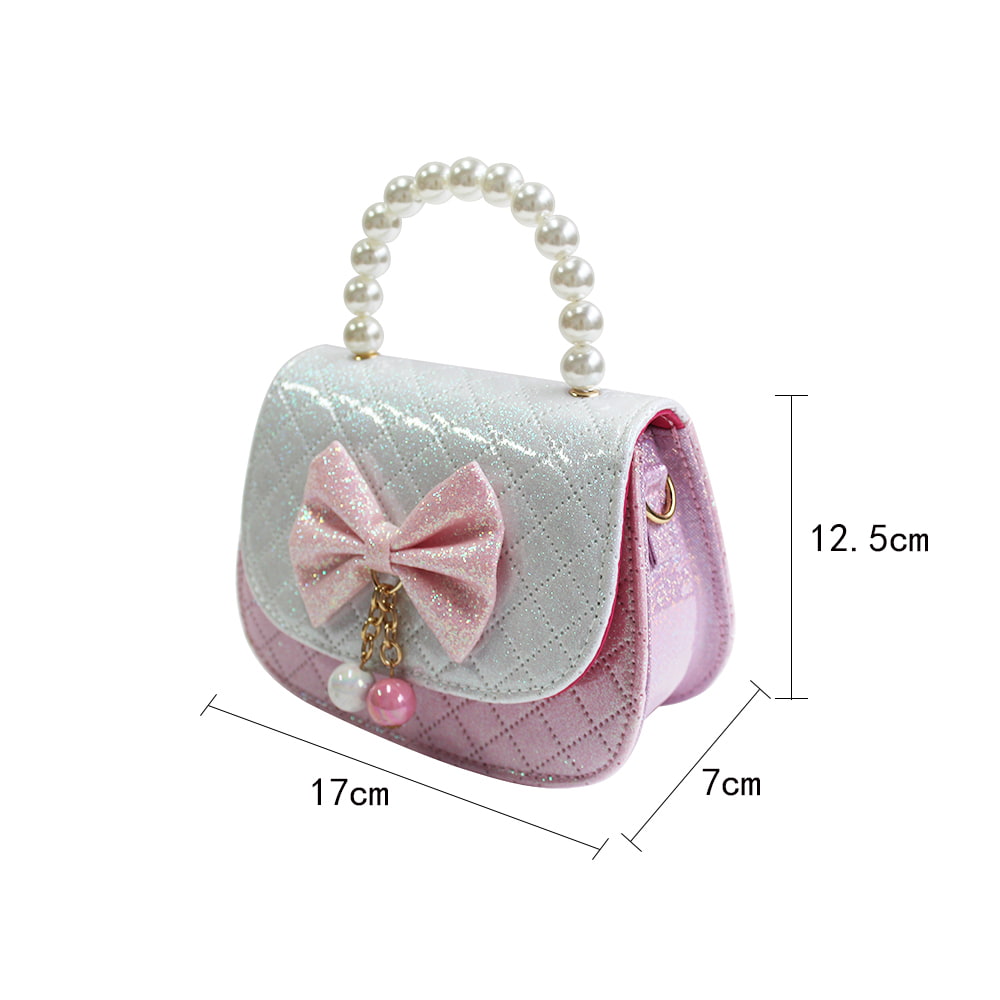 4686 Симпатичная сумочка из искусственной кожи с бантом для маленьких девочек