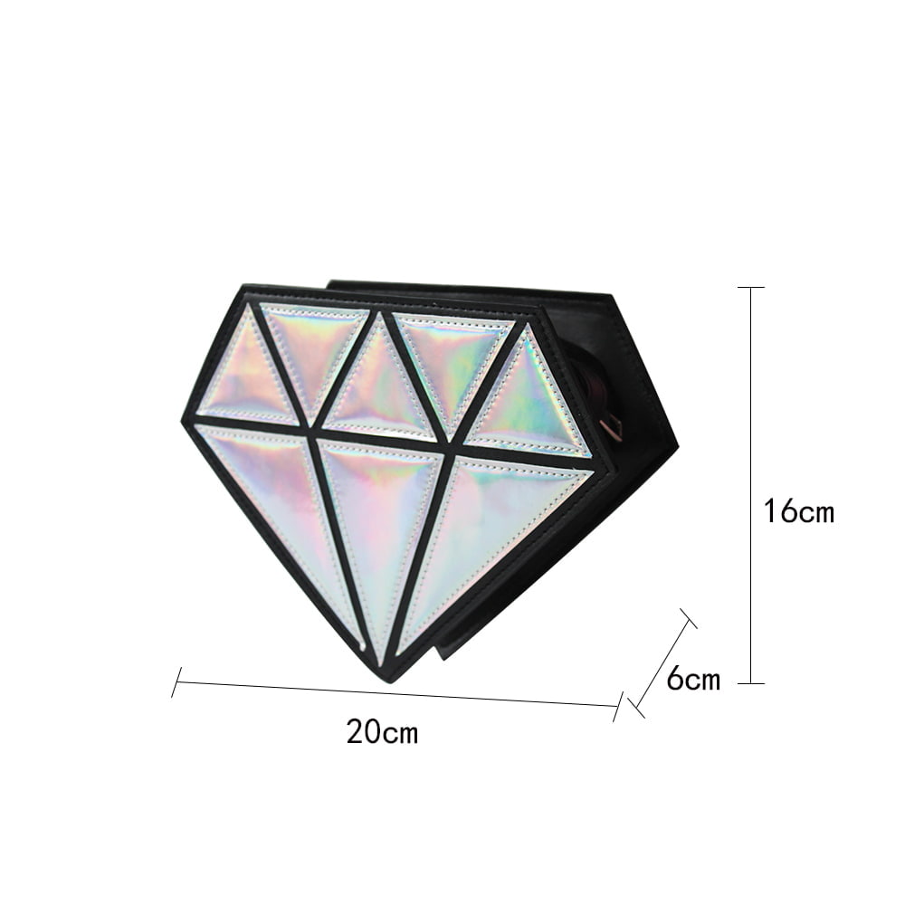 4077 Сумка через плечо из искусственной кожи в форме ромба Laser